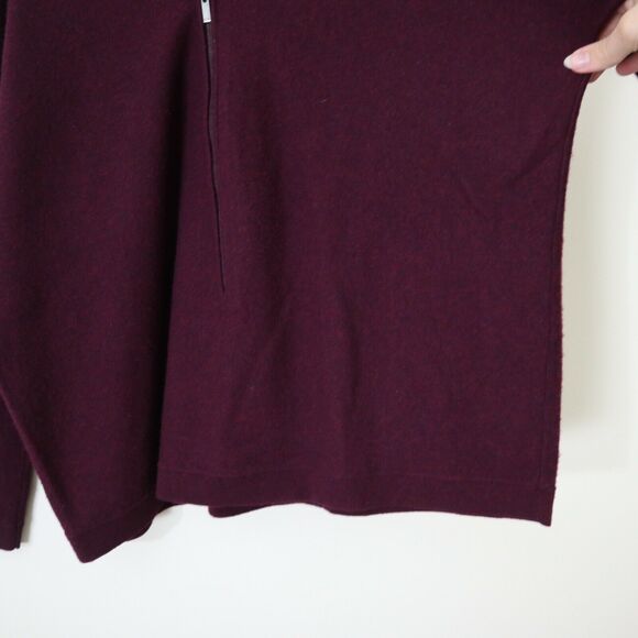 The Kooples Sport Size XS Cashmere Zip Front V Neck Sweater Burgundy Red - Picture 7 of 12